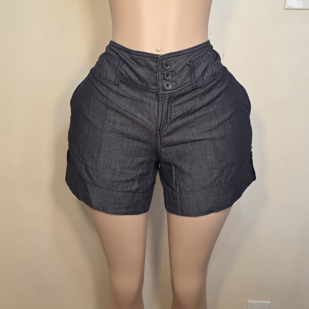 The Limited Dark Navy Blue Button-Front Cargo Shorts